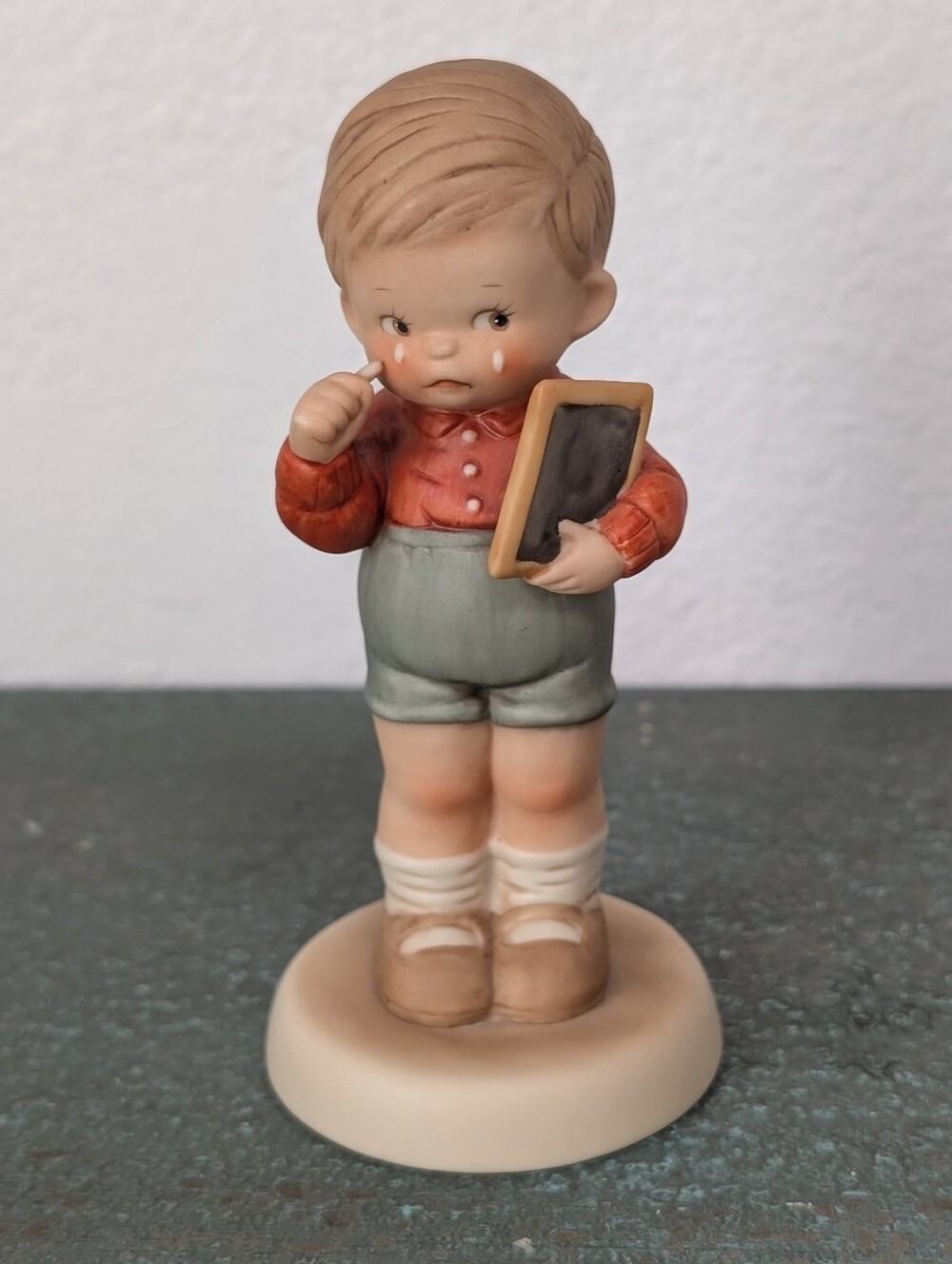 1987 Enesco Memories of Yesterday "How Do You Spell Sorry?" Crying Boy Figurine